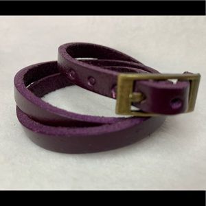 Genuine leather purple wrap bracelet. NWOT